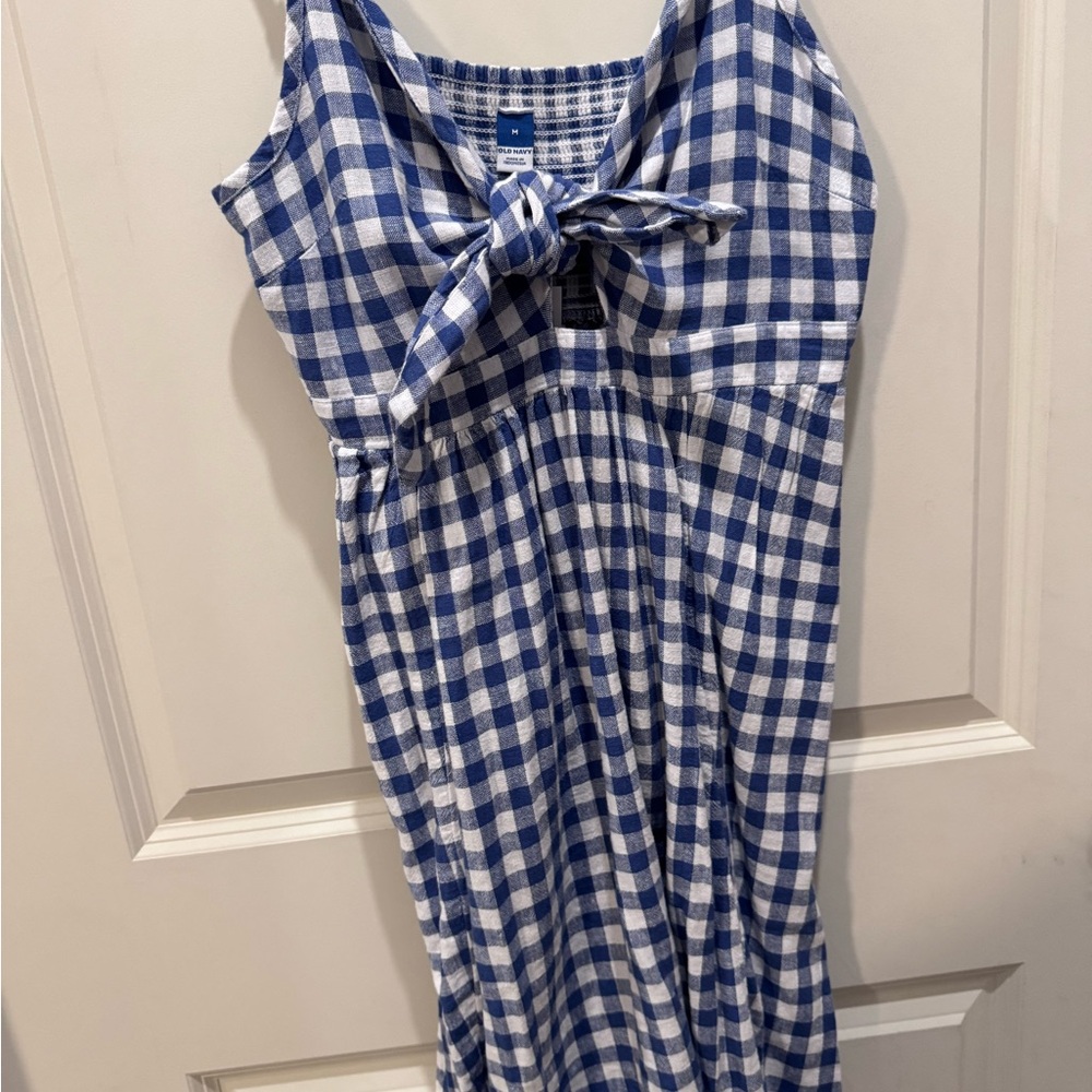Blue and White Gingham Dress